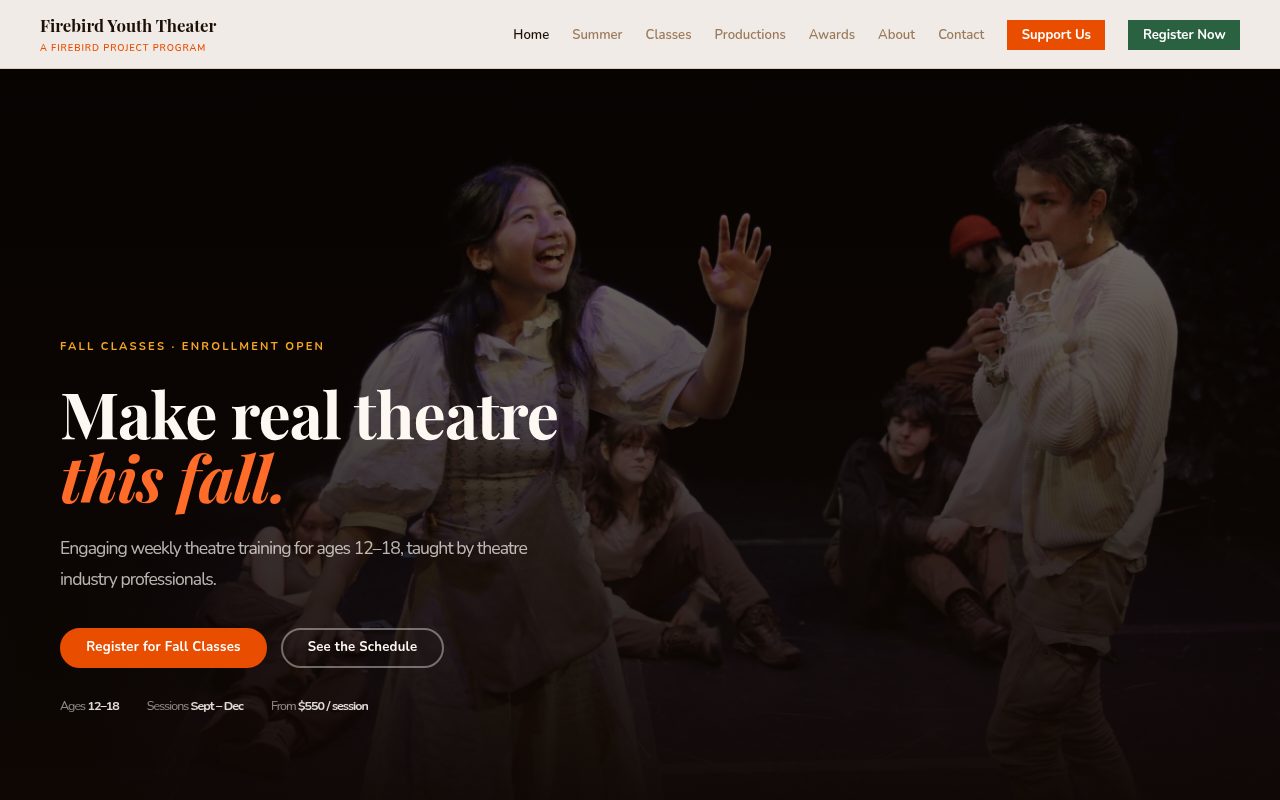 youth.firebird.nyc homepage